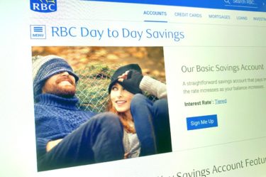 Imagem da tela do da conta "Day to Day Savings" do RBC